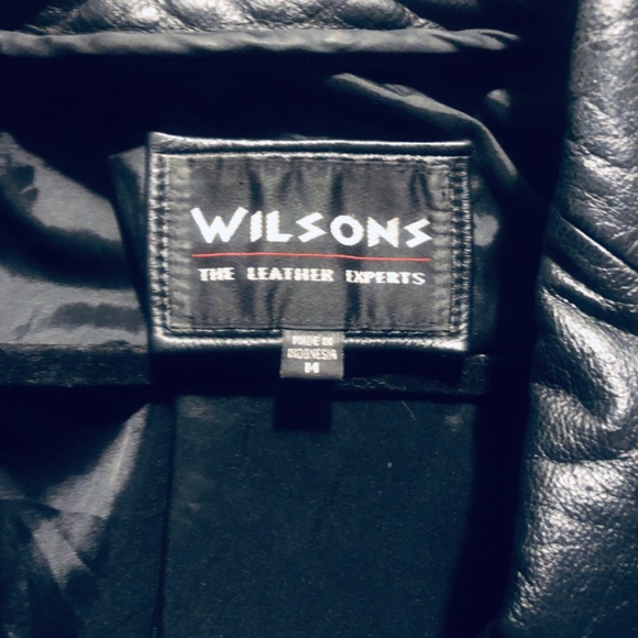 Wilsons black leather coat, mid length size medium - Picture 5 of 6